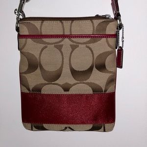 Coach purse red crossbody messenger bag